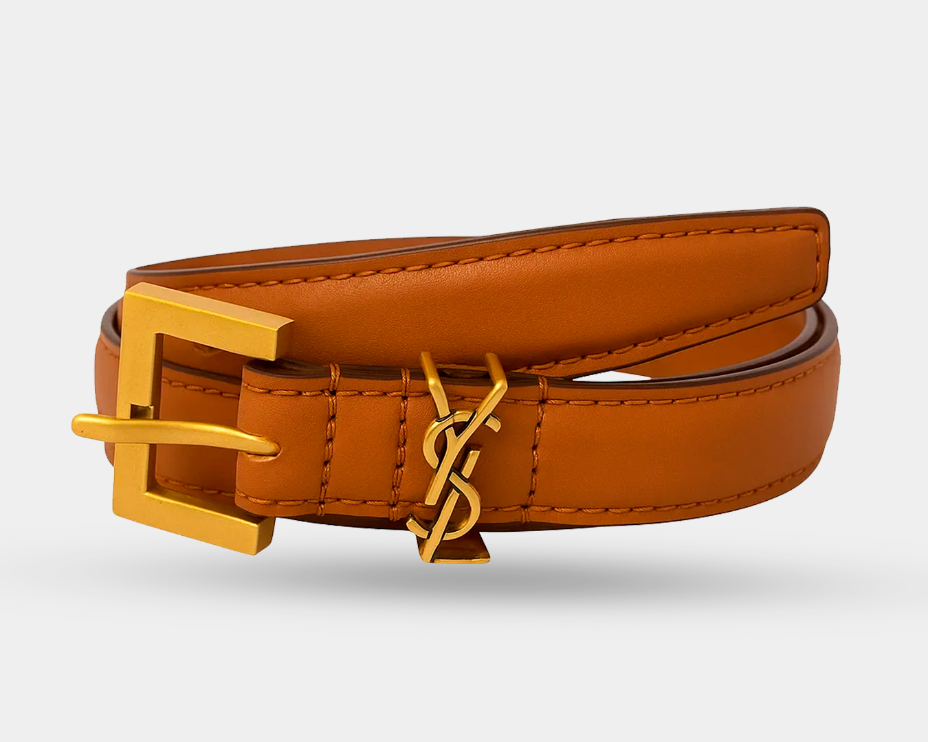 Cinto YSL CASSANDRE em couro de cordeiro